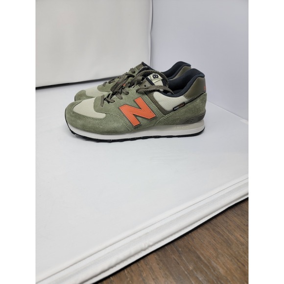 Size 10 - New Balance 574 Lace-Up - WL574SOM Green/orange - Picture 1 of 11